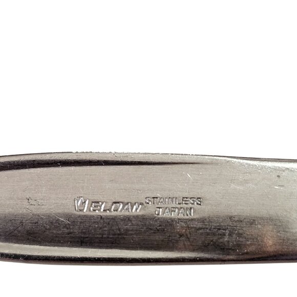 Elden Vintage Flower Serving Spoon Stainless  8.25" Rose Pattern Midcentury Colo - Picture 6 of 8